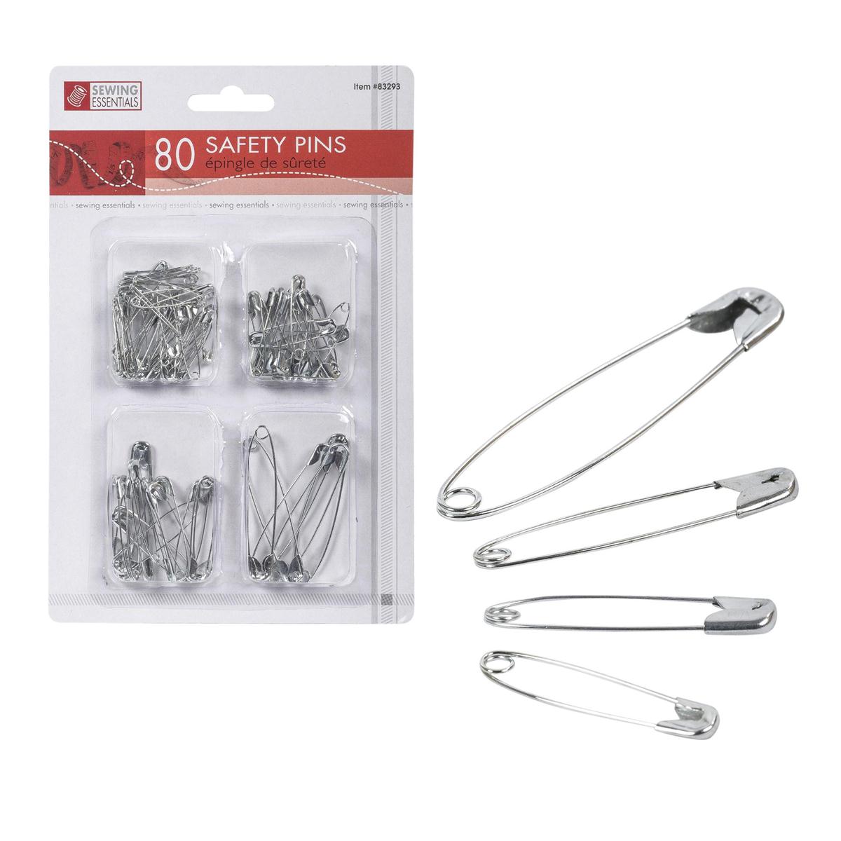 80 Pc Assorted Metal Safety Pins