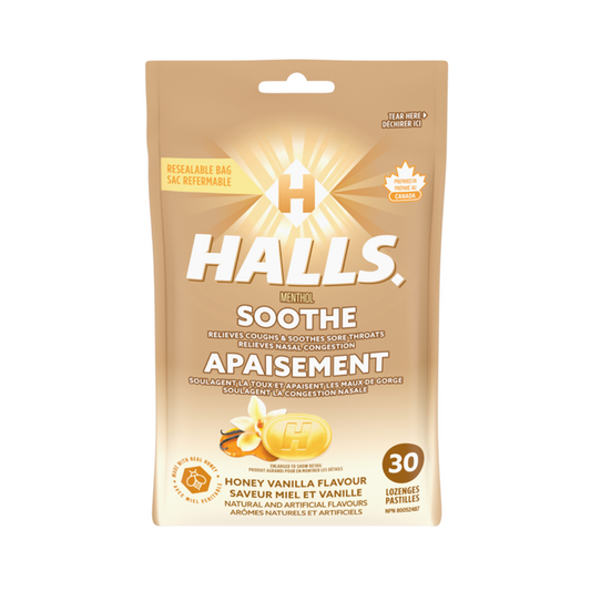 Mondelez Halls Honey Vanilla Lozenges 30's 12/bx