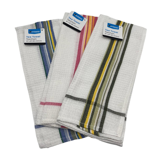 Luciano Waffle T-Towel Striped 15x25"