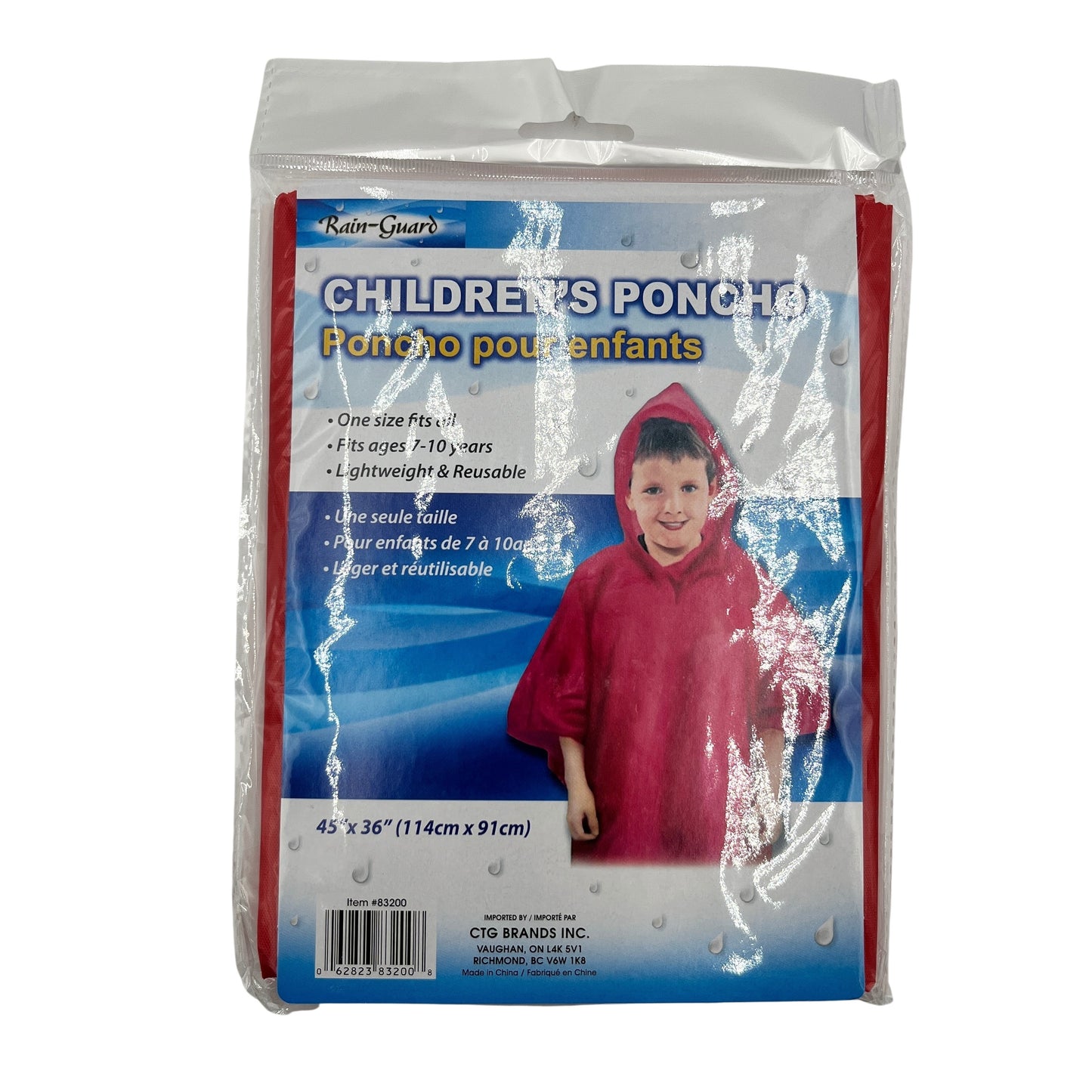 Children's Rain Poncho 45"x36" 24/cs