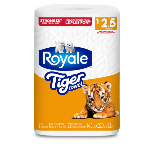 Royale Paper Towel 1=2.5 roll 123 sheet ct - 24/cs