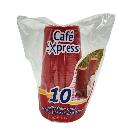 Cafe Express 16oz Red PLastic Beer Cup 10/sl