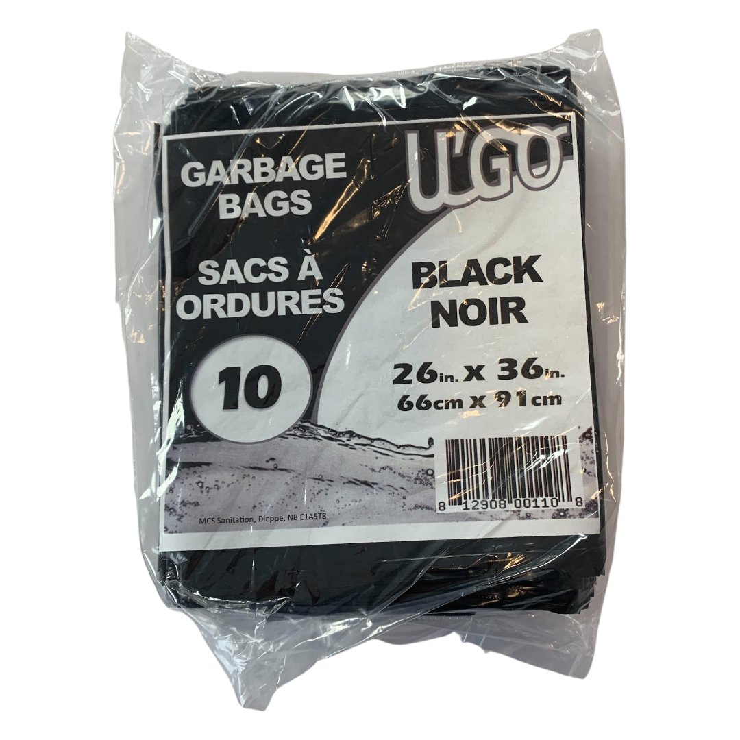 Black Garbage Bags 10's  26x36 20/cs