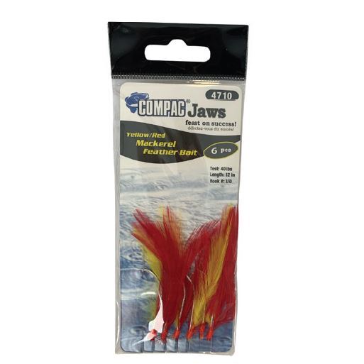 4710 Mackerel Feather 6's Red/Yellow 20"