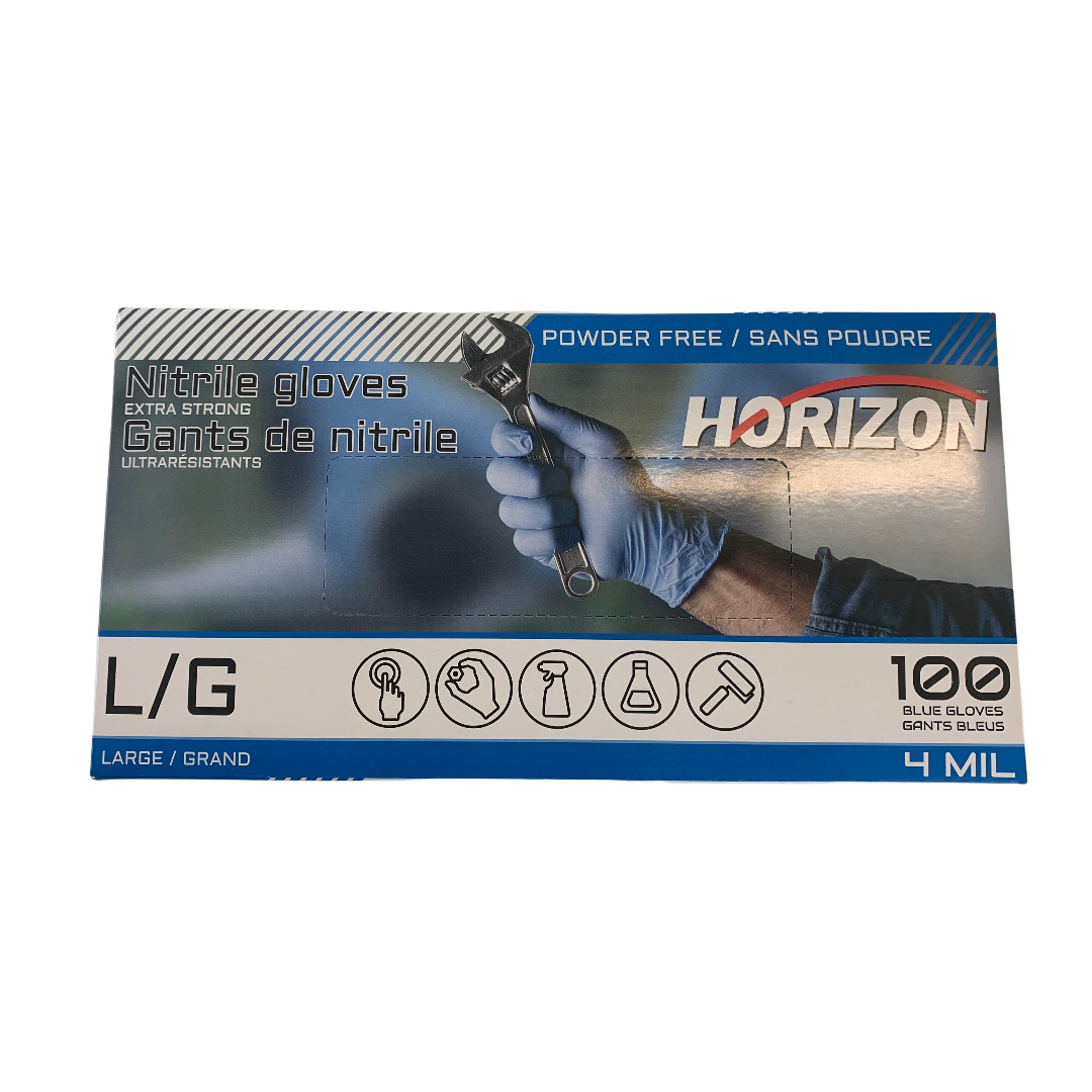 Horizon PF Blue Nitrile Disposable Glove Lg100/box