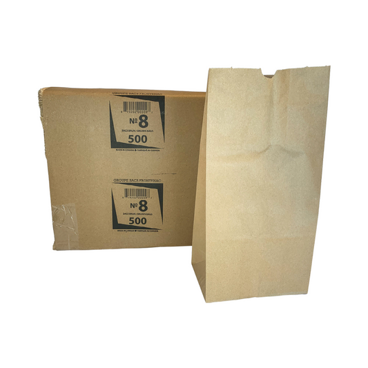 #8 (8 lb)  Brown Paper Bag 500/case