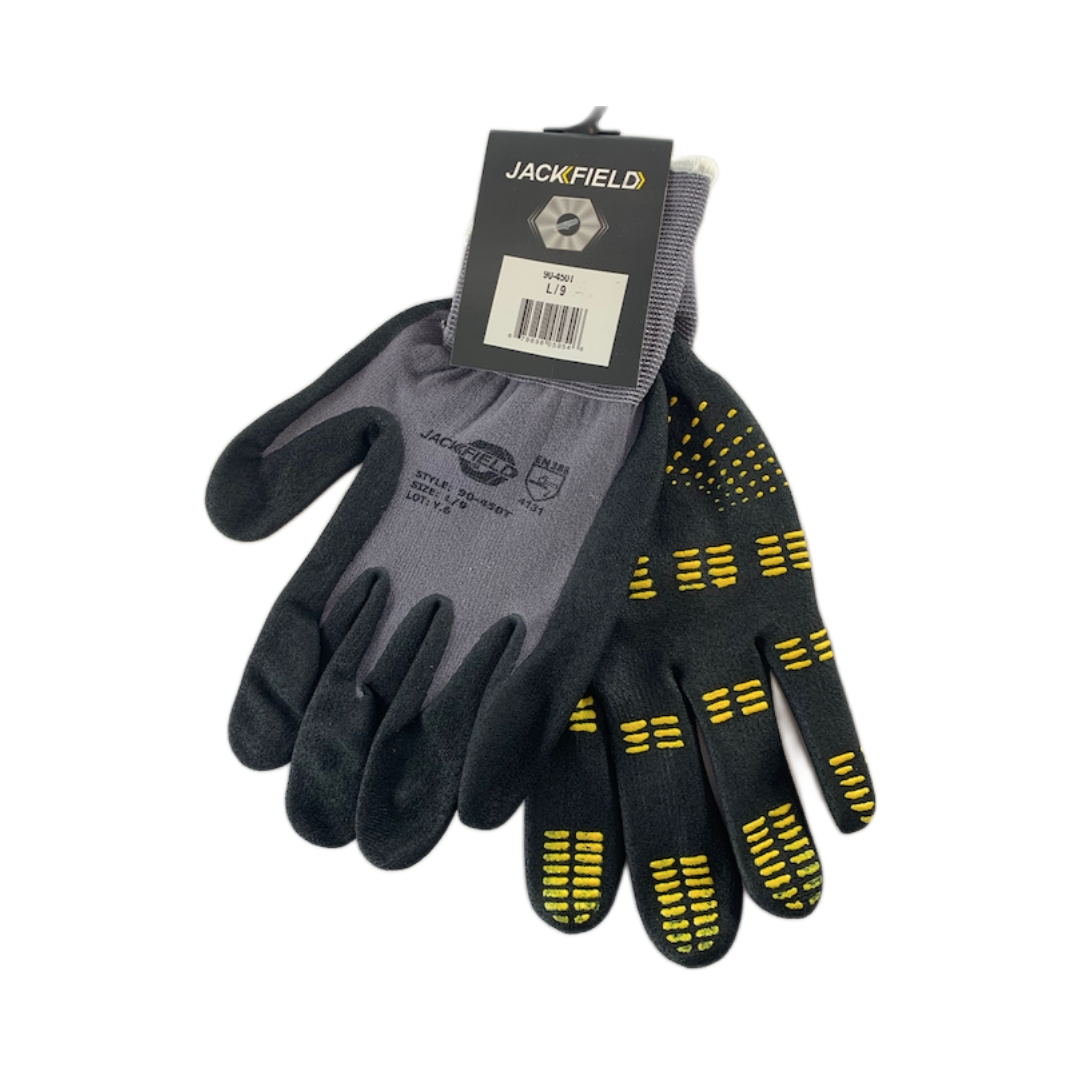 Jackfield 450 Knit Glove Nitrile palm w/dots Lrg