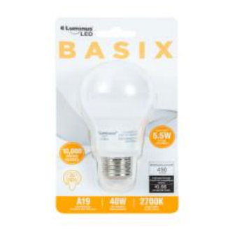 Luminus LED Basix Light Bulb 6W 12/cs