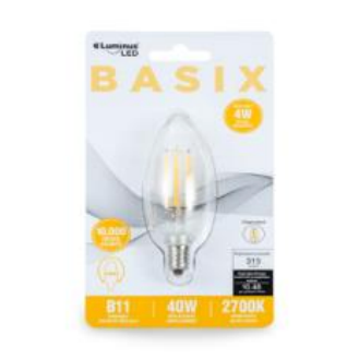 LED Basix 4.5W Light Bulb  Filament 12/cs
