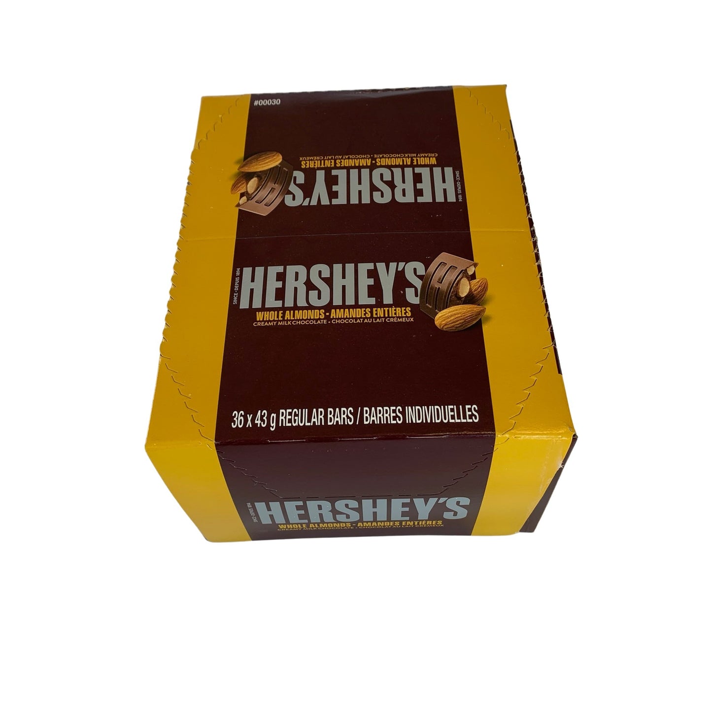 Hershey Milk Chocolate w/Almonds  Bar 43g- 36/box