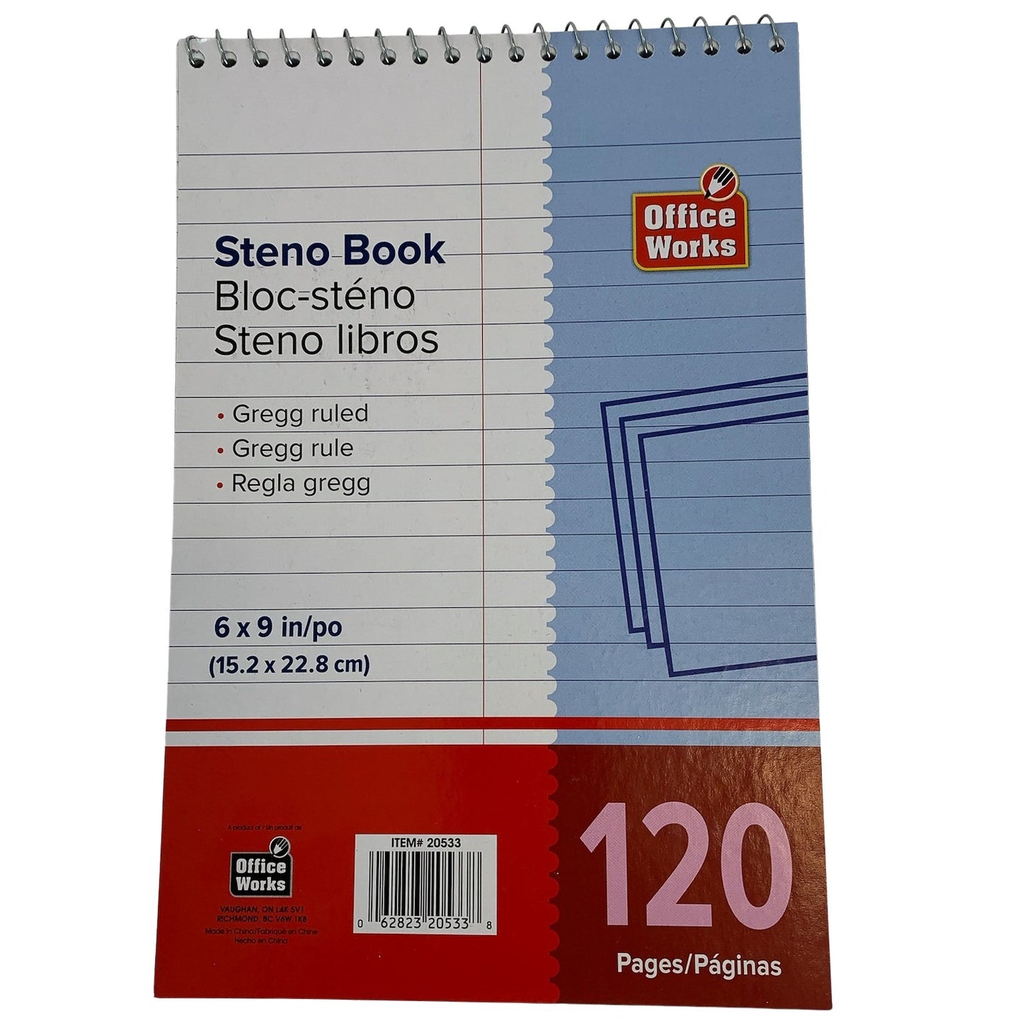 Steno Pad 120 pg 6"x9"