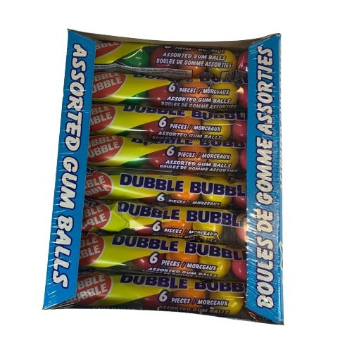 Dubble Bubble Large Assorted Gumballs 6pk-24/bx