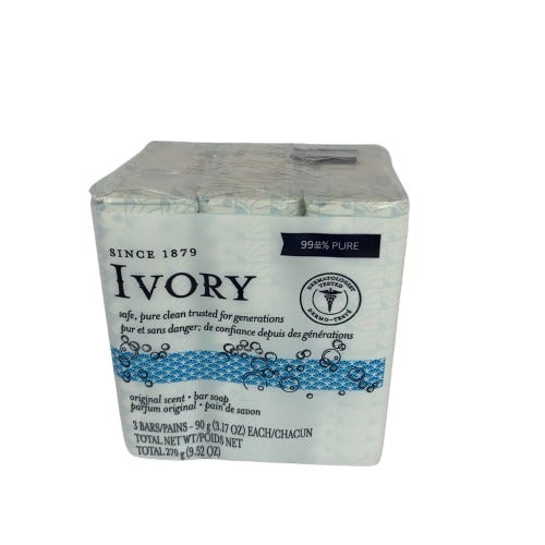 Ivory Soap Original 90gm bars 3/pk