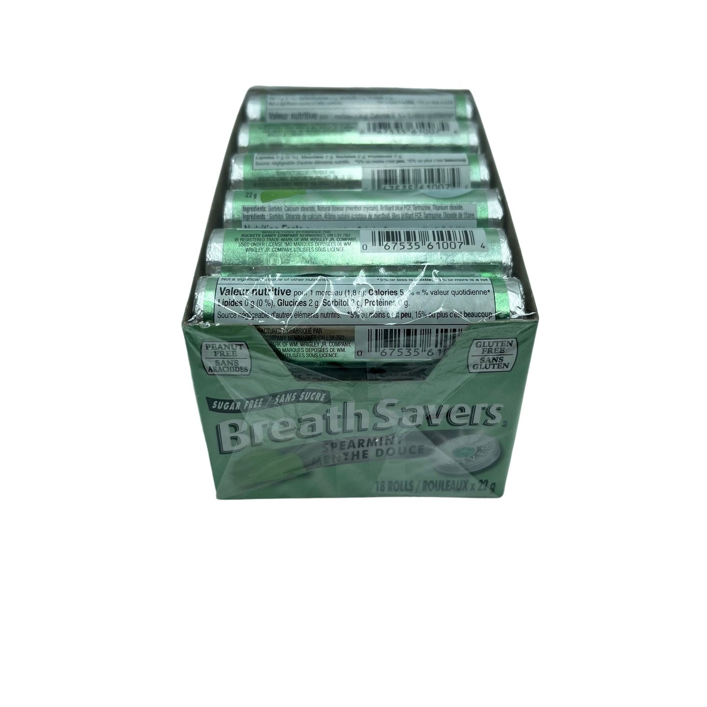 Breath Savers Spearmint 22g rolls 18/bx