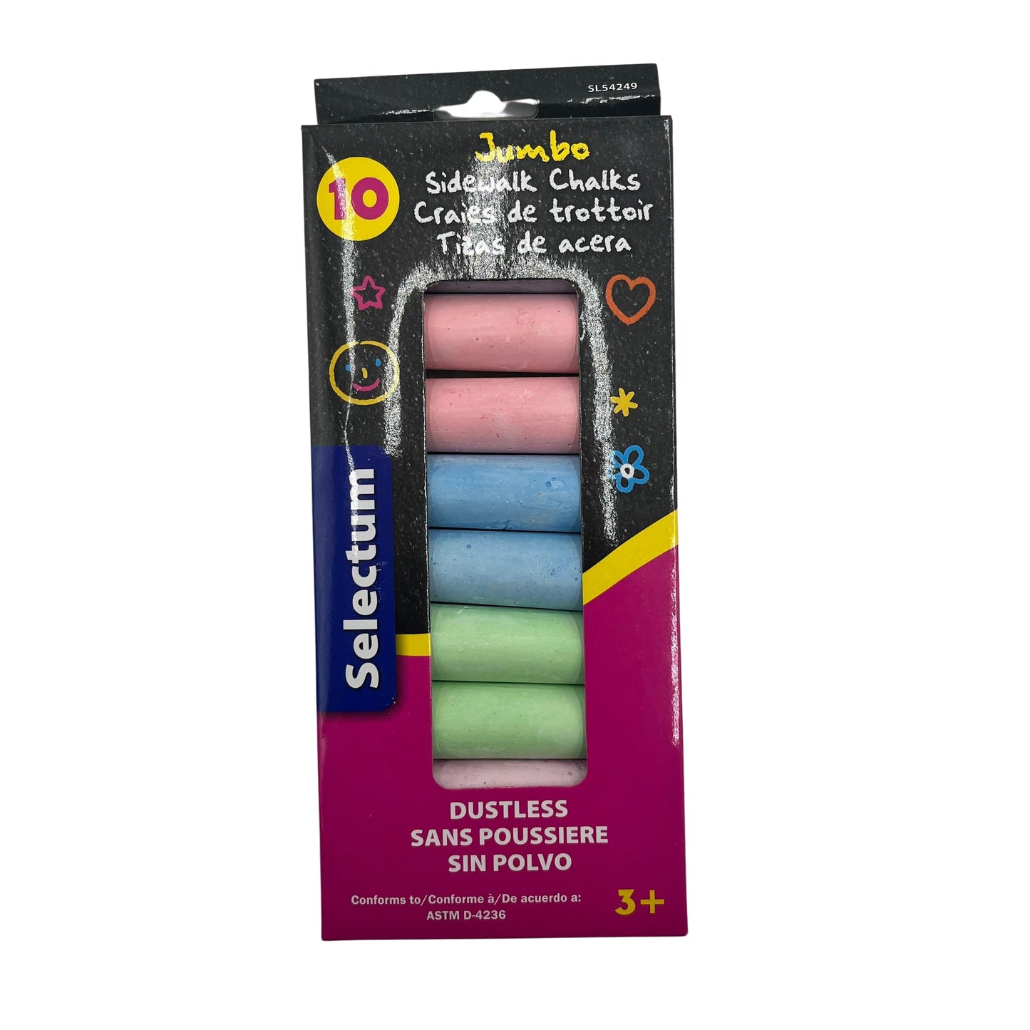 Jumbo Sidewalk Chalks 10 pc 72/cs