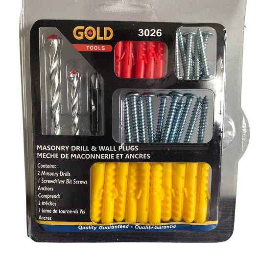 Masonry Drill & Wall Plug Set CC3026
