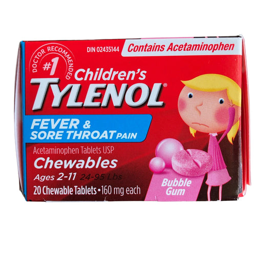 Tylenol Child Bubblegum Chewable Tabs 20's