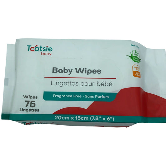 Tootsie Baby Wipes 75/pk, 24pk/cs