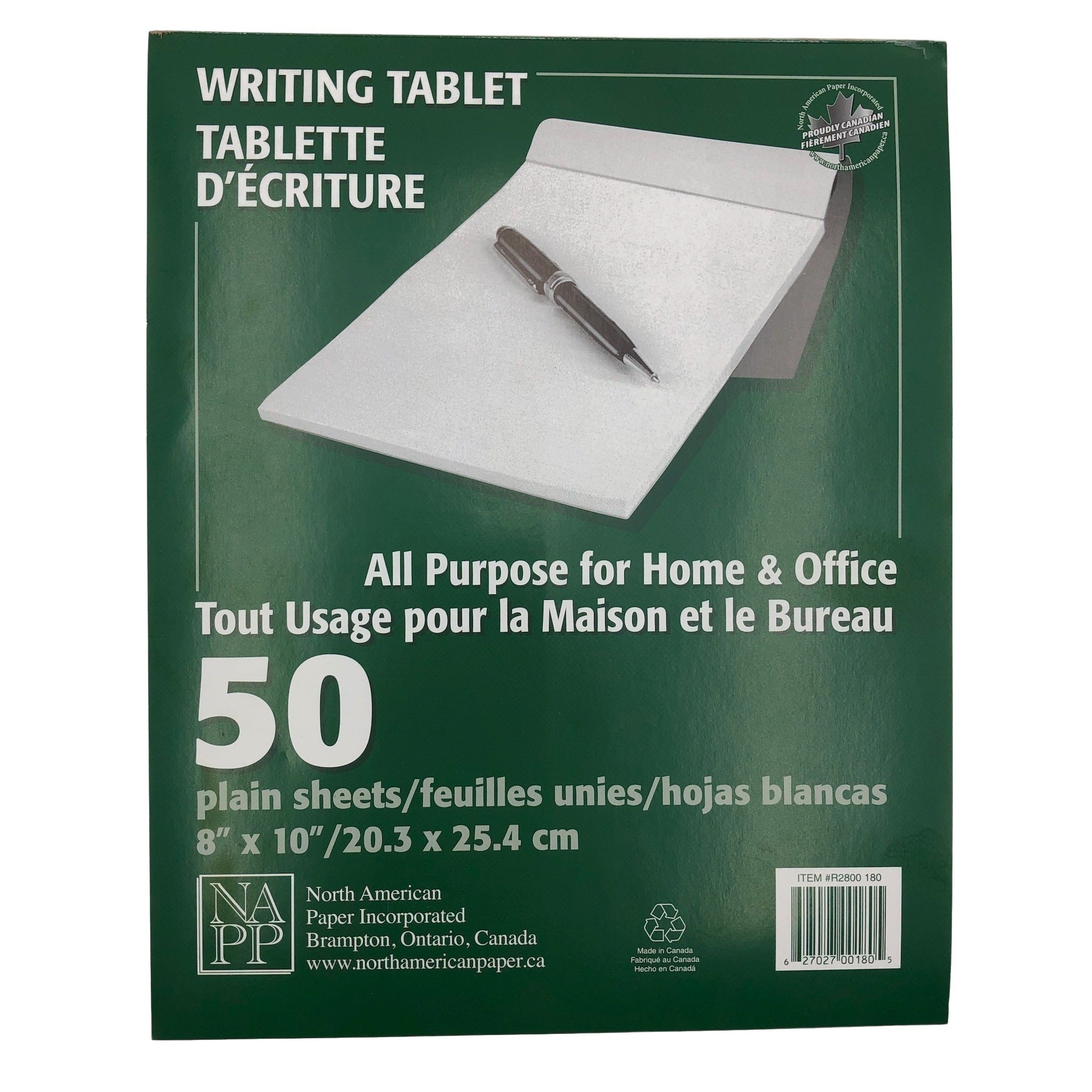 Writting Pan Plain Writing Pad 8x10 #R2800 50 sheet – Aiton Drug Co