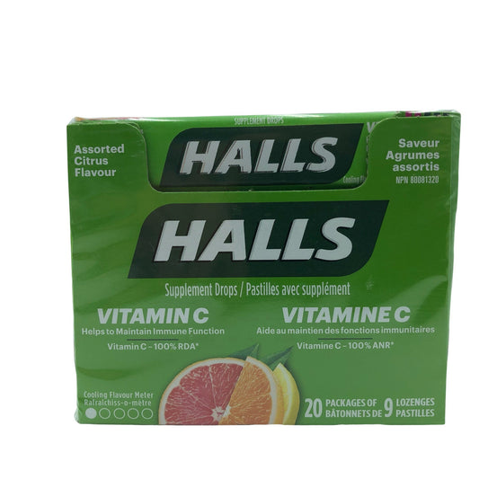 Halls Vitamin C Citrus 20's