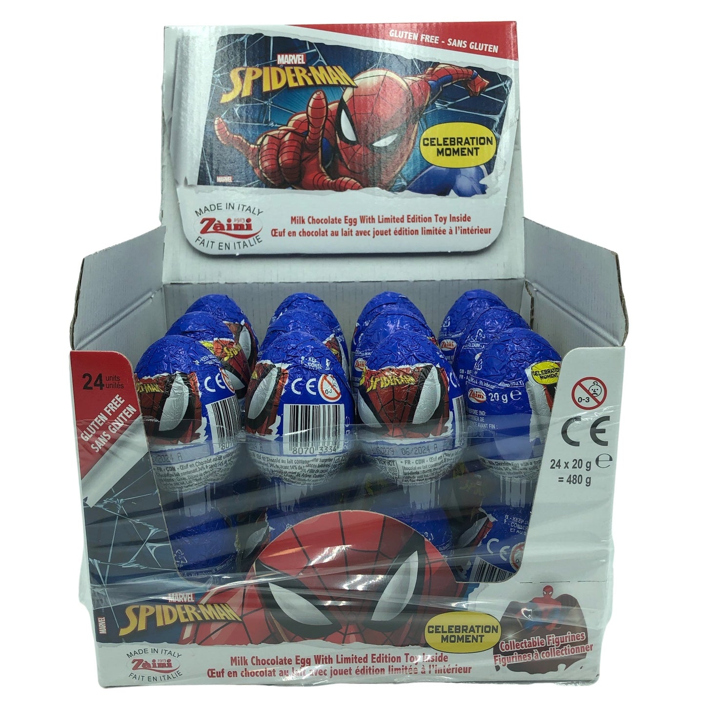 Spiderman Chocolate Egg 24/box 60593