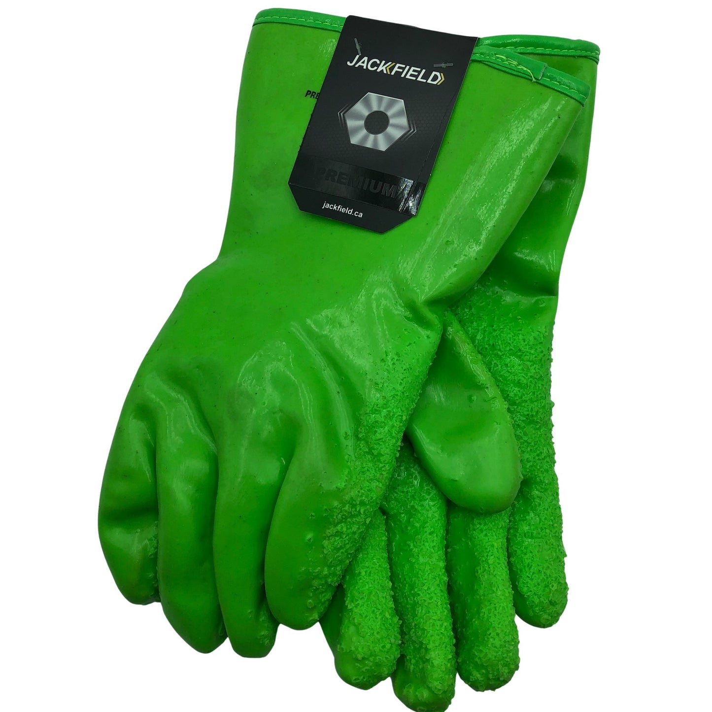 6112 Green PVC Lined Glove Pebble Palm  Sz 10 XL