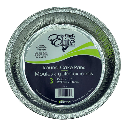 Round Cake Pans   9"  3/pk