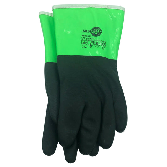 2112 PVC/NIT Green/Black Glove Lg Lined 12"