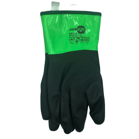 2112  PVC/NIT Green/Black Glove XL Lined 12"