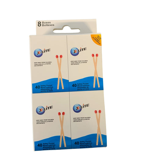 X-lite Pocket Matches 8x40's in each package