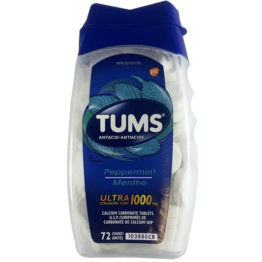 Tums Ultra Peppermint 72's Bottle