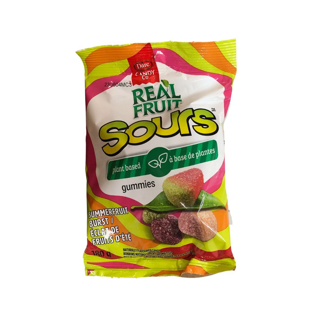 Dare Realfruit Sours Summerfruit Burst 180g 9/cs