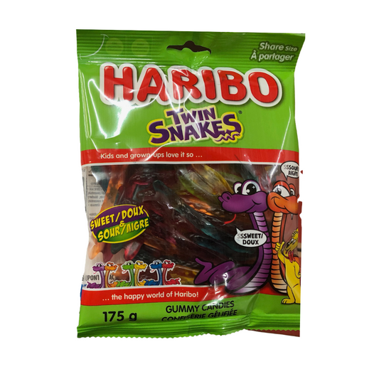 Haribo Twin Snakes Gummy Candy 175g 12/cs